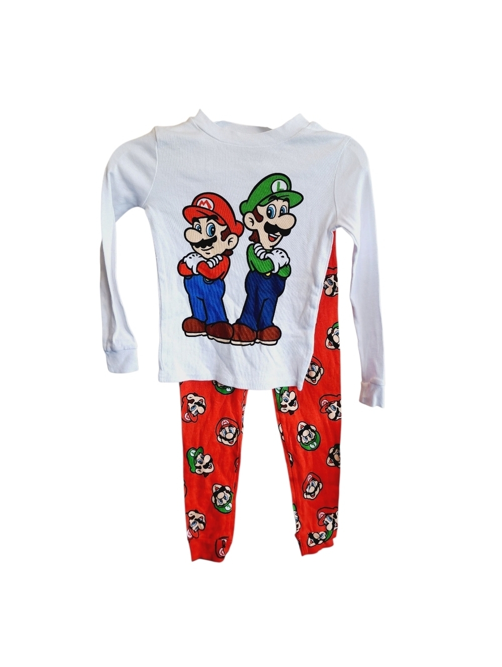 Nintendo Super Mario and Luigi Long Sleeve Pajamas Size 5T Gamer Gaming Kids PJ